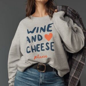 Anthropologie Gray Graphic Sweatshirt